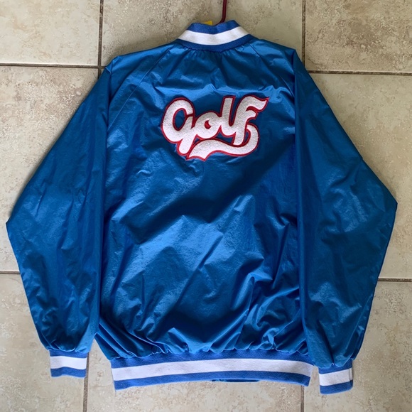 GOLF WANG Other - GOLF WANG  Blue Cursive Bomber Jacket